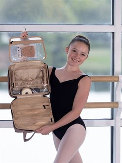 Kaffefarvet smart ballettaske organizer fra Grishko